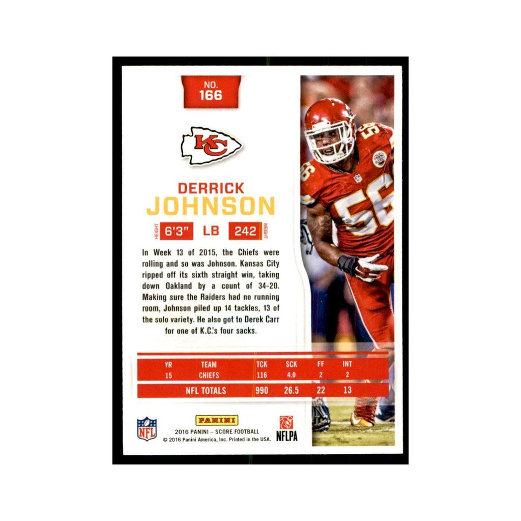 Derrick Johnson 2016 Score #166 Football Cards Football Card NM