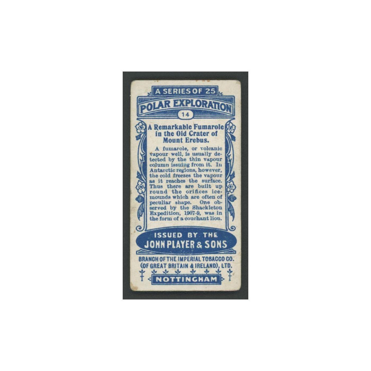 Remarkable Fumarole Mount Erebus 1915 #14 VG