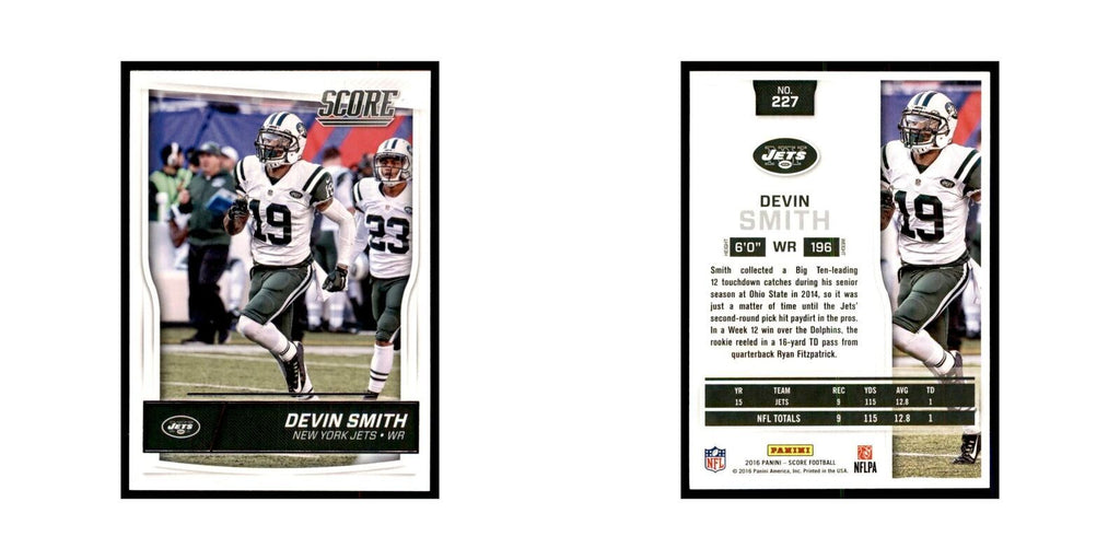 Devin Smith 2016 Score #227 Baseball Cards Football Card NM