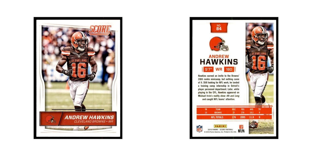 Andrew Hawkins 2016 Score #84 Baseball Cards Football Card NM