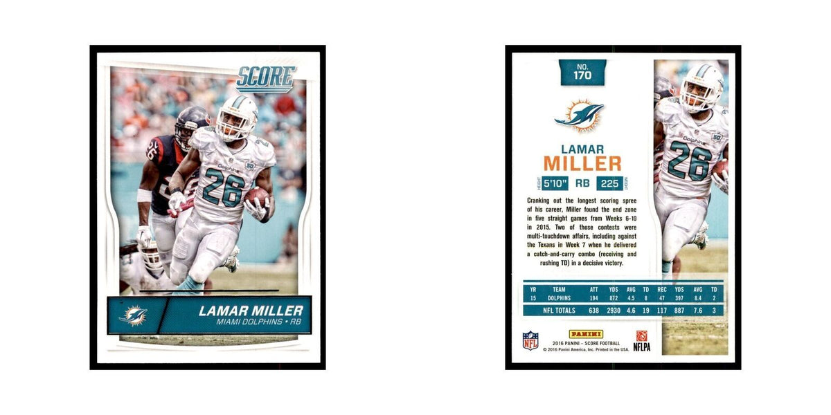 Lamar Miller 2016 Score #170 Baseball Cards Football Card NM