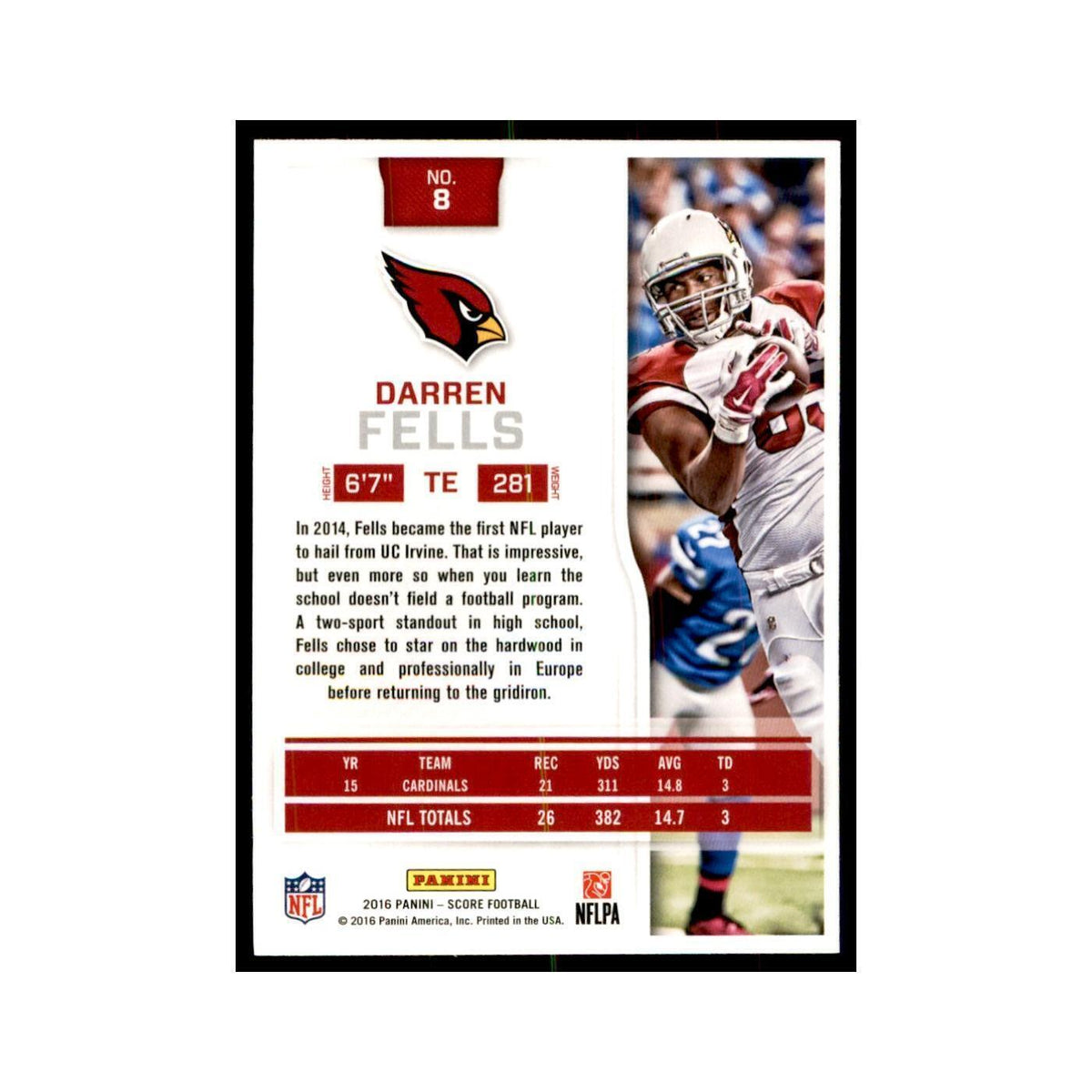 Darren Fells 2016 Score #8 Baseball Cards Football Card NM