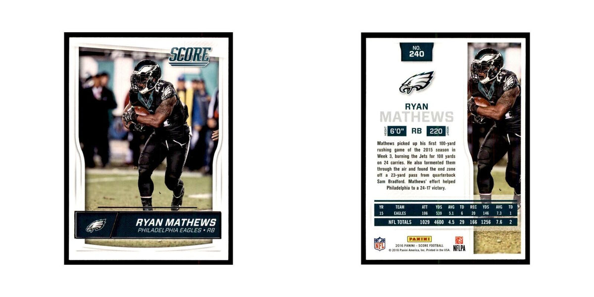 Ryan Mathews 2016 Score #240 Baseball Cards Football Card NM