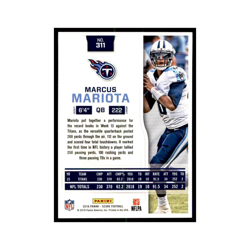Marcus Mariota 2016 Score #311 Baseball Cards Football Card NM
