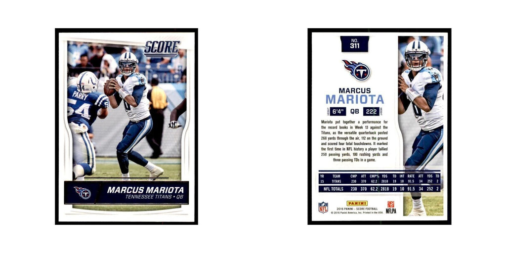 Marcus Mariota 2016 Score #311 Baseball Cards Football Card NM