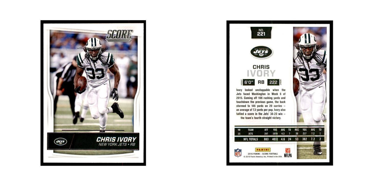 Chris Ivory 2016 Score #221 Baseball Cards Football Card NM