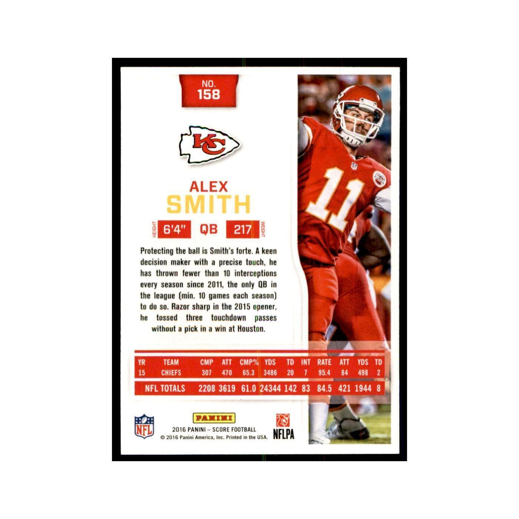 Alex Smith 2016 Score #158 Baseball Cards Football Card NM