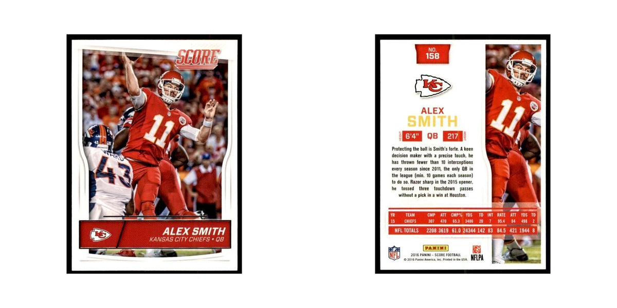 Alex Smith 2016 Score #158 Baseball Cards Football Card NM