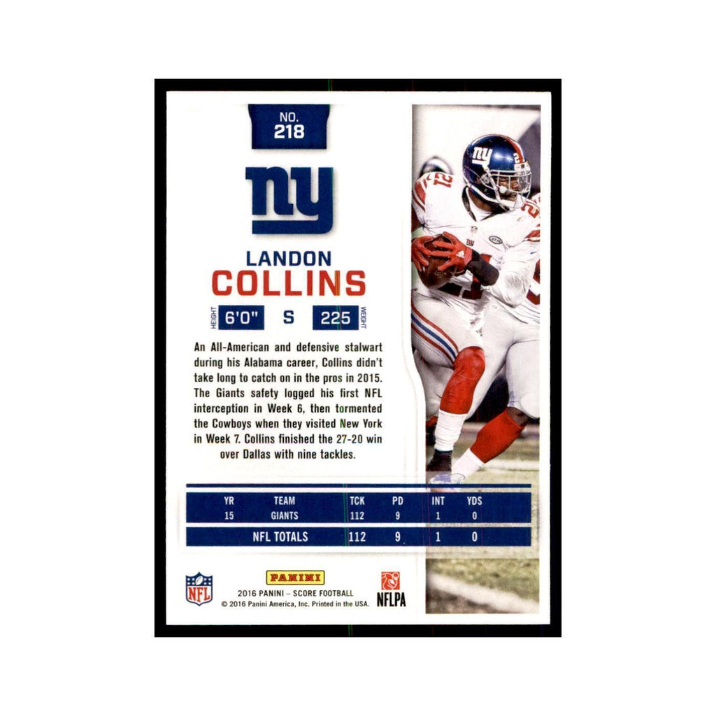 Landon Collins 2016 Score #218 Baseball Cards Football Card NM