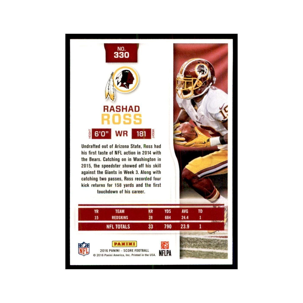 Rashad Ross 2016 Score #330 Baseball Cards Football Card NM