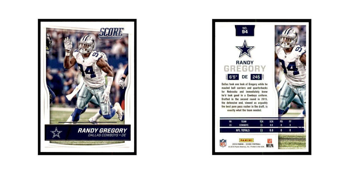 Randy Gregory 2016 Score #94 Baseball Cards Football Card NM