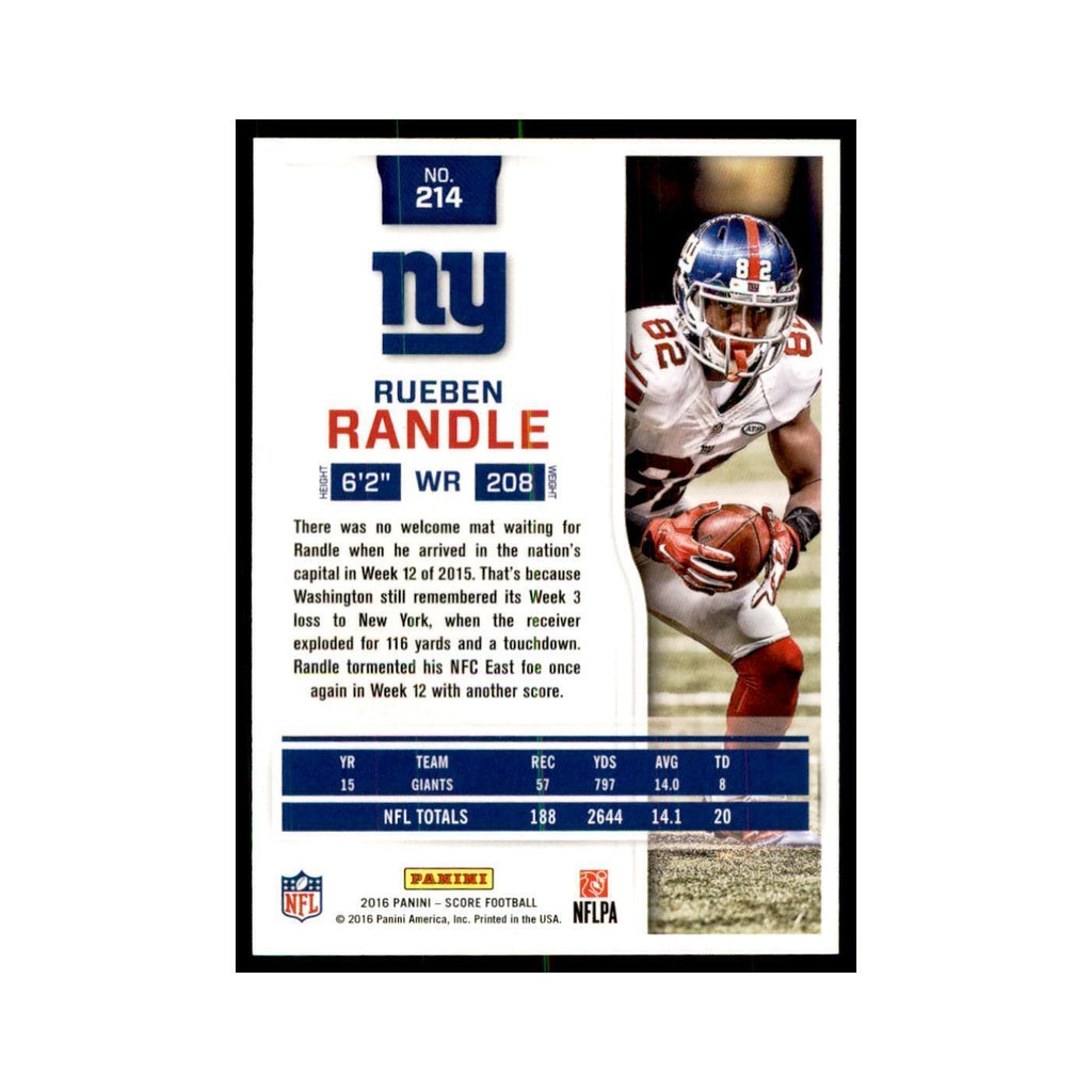 Rueben Randle 2016 Score #214 Baseball Cards Football Card NM