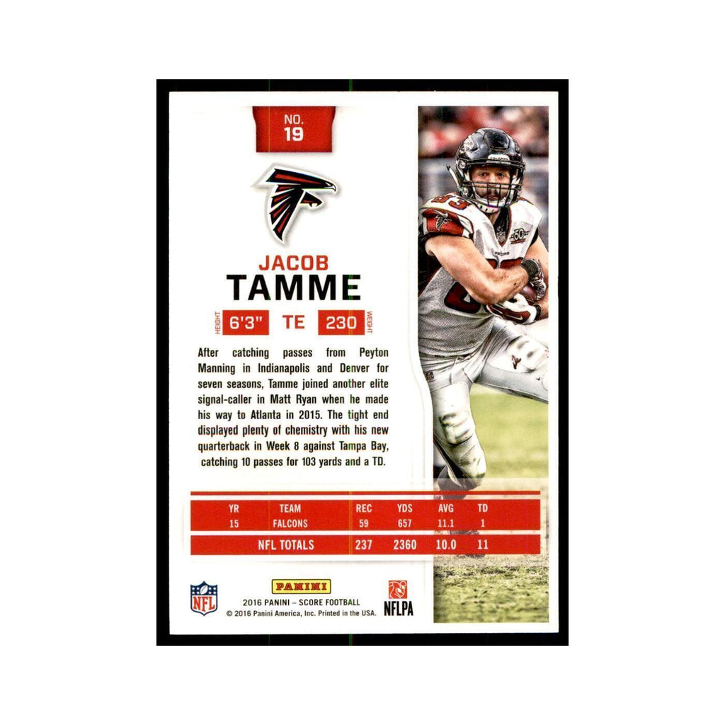 Jacob Tamme 2016 Score #19 Baseball Cards Football Card NM