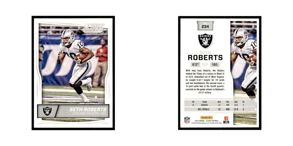 Seth Roberts 2016 Score #234 Baseball Cards Football Card NM