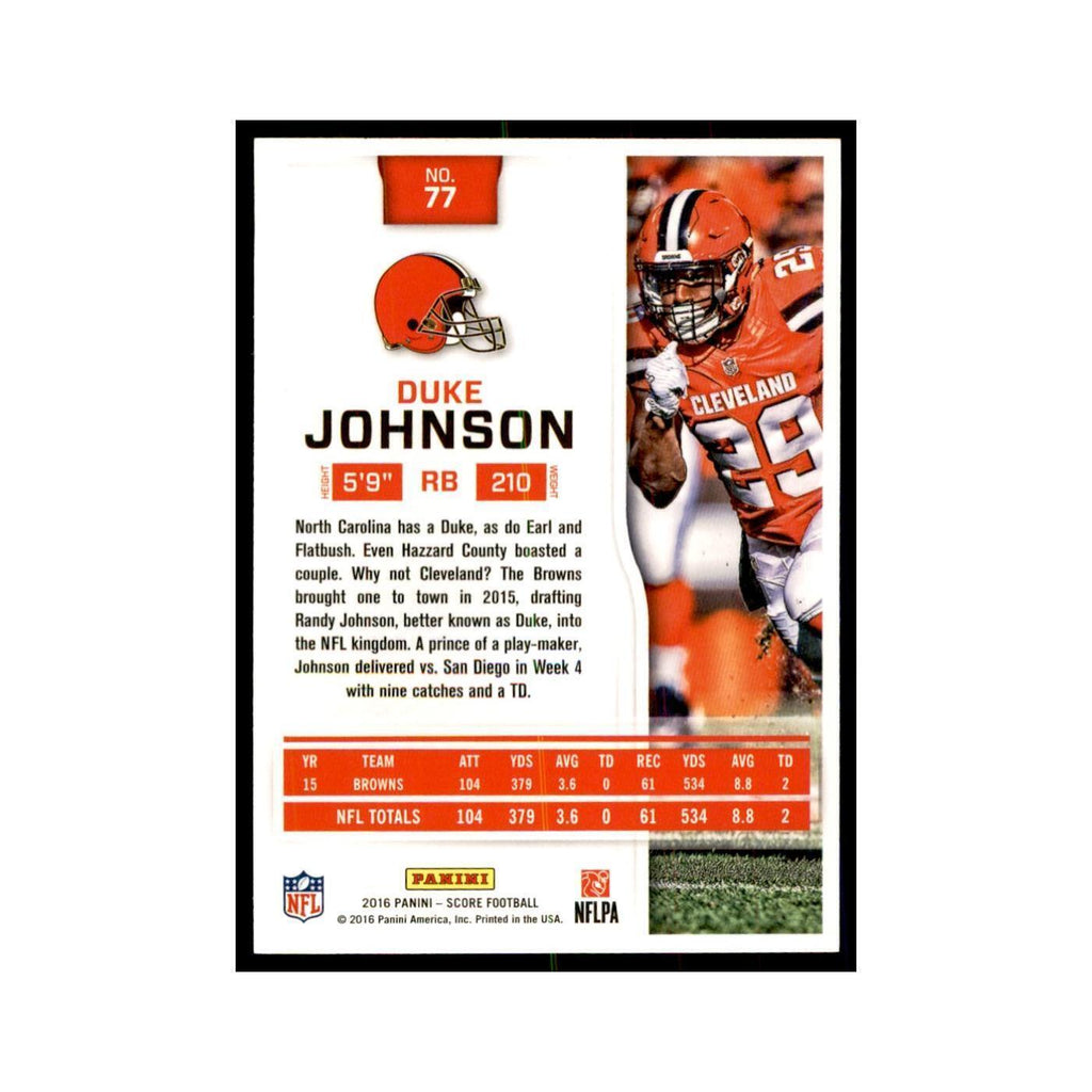 Duke Johnson 2016 Score #77 Baseball Cards Football Card NM
