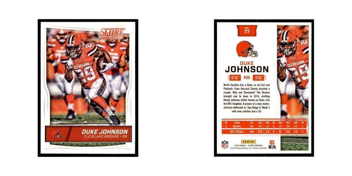 Duke Johnson 2016 Score #77 Baseball Cards Football Card NM