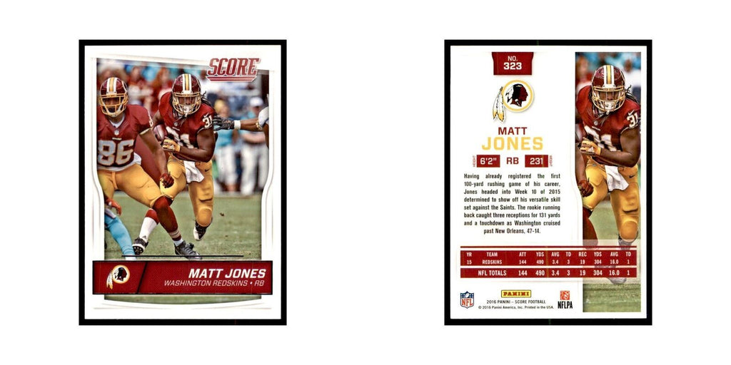 Matt Jones 2016 Score #323 Baseball Cards Football Card NM