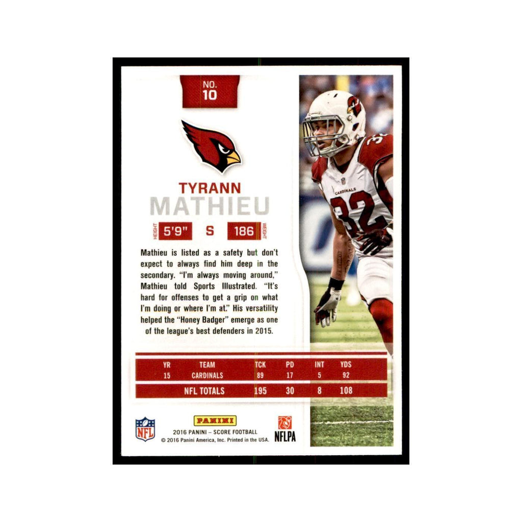 Tyrann Mathieu 2016 Score #10 Baseball Cards Football Card NM