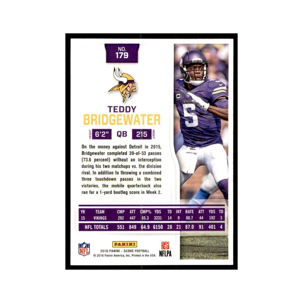 Teddy Bridgewater 2016 Score #179 Baseball Cards Football Card NM