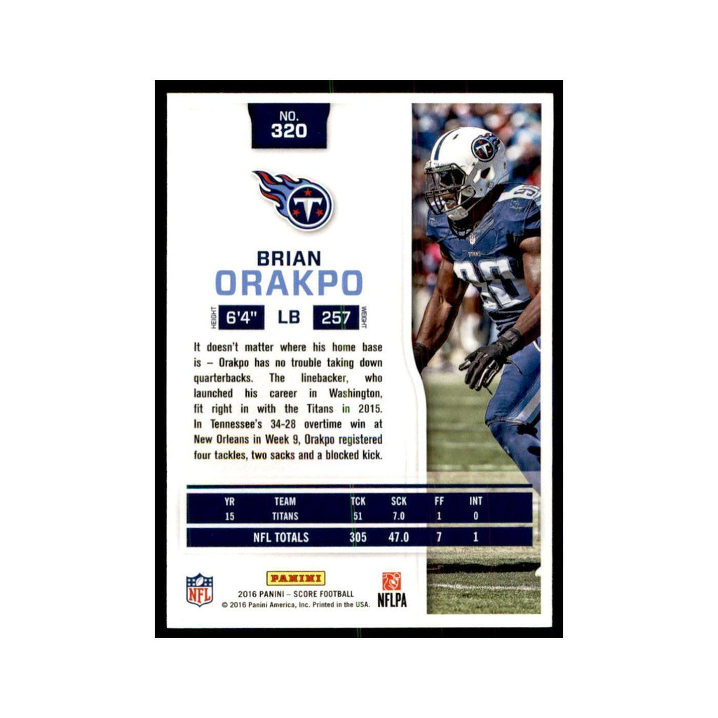 Brian Orakpo 2016 Score #320 Baseball Cards Football Card NM