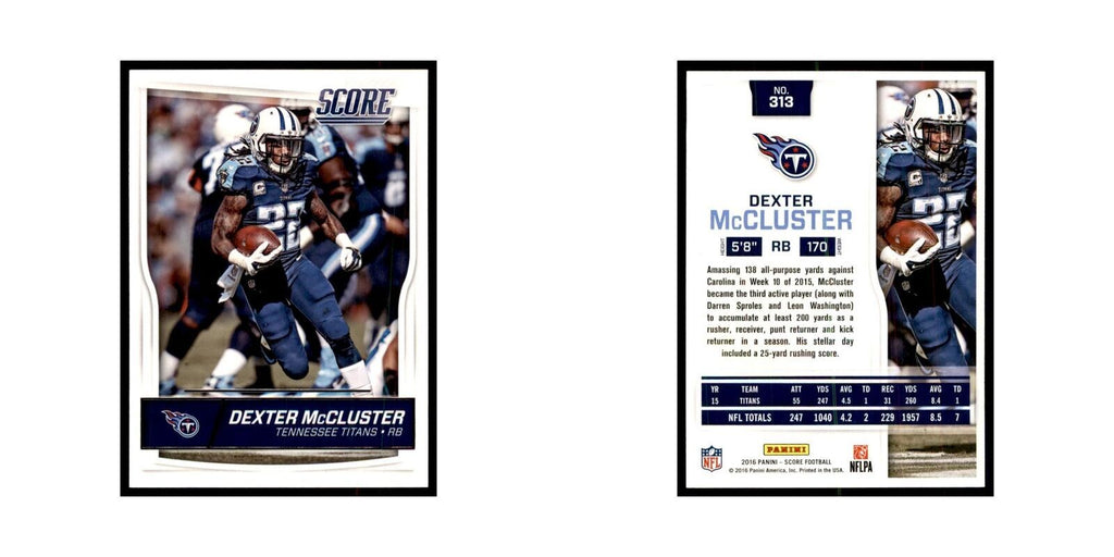 Dexter McCluster 2016 Score #313 Baseball Cards Football Card NM