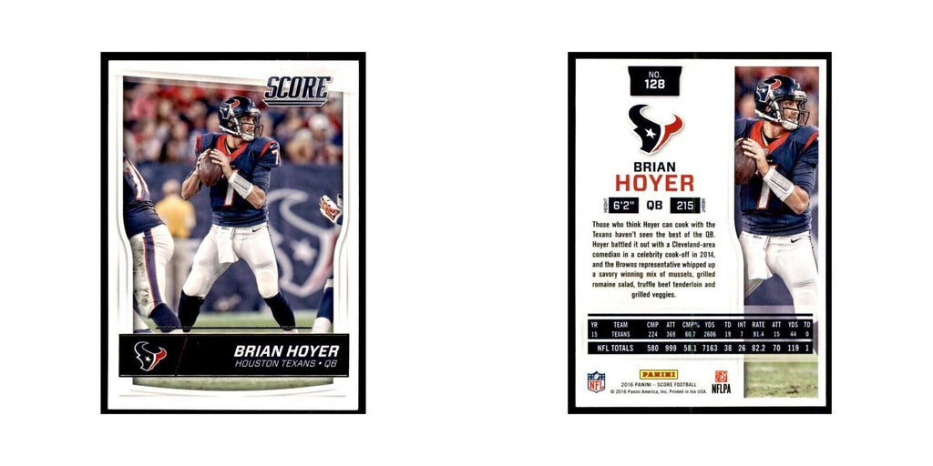 Brian Hoyer 2016 Score #128 Baseball Cards Football Card NM