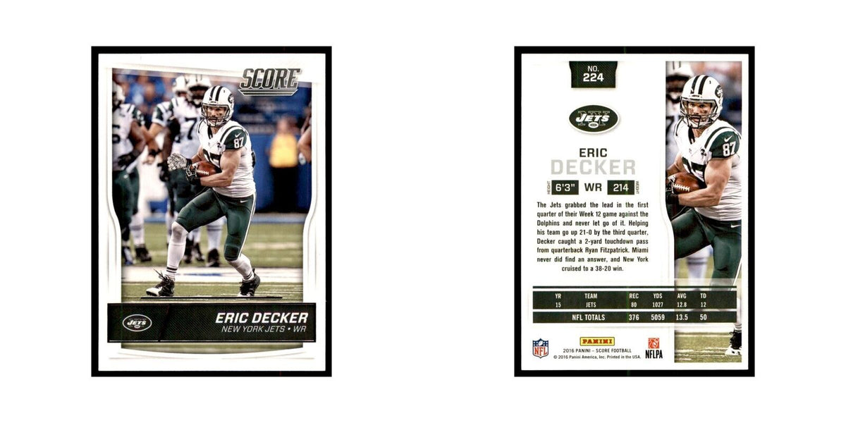 Eric Decker 2016 Score #224 Baseball Cards Football Card NM