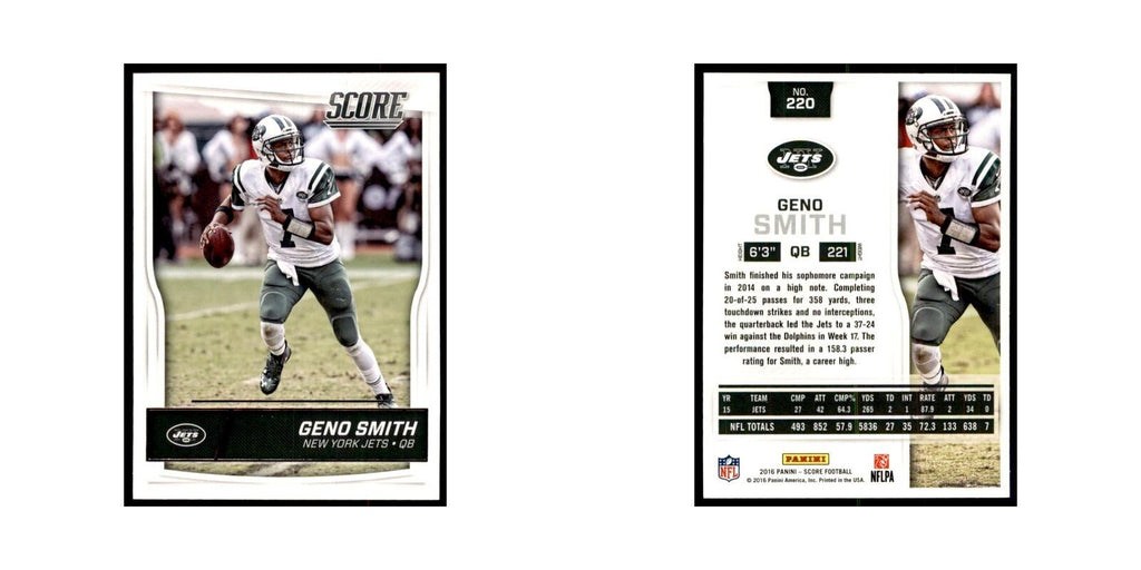 Geno Smith 2016 Score #220 Baseball Cards Football Card NM
