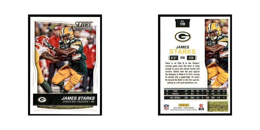 James Starks 2016 Score #119 Baseball Cards Football Card NM