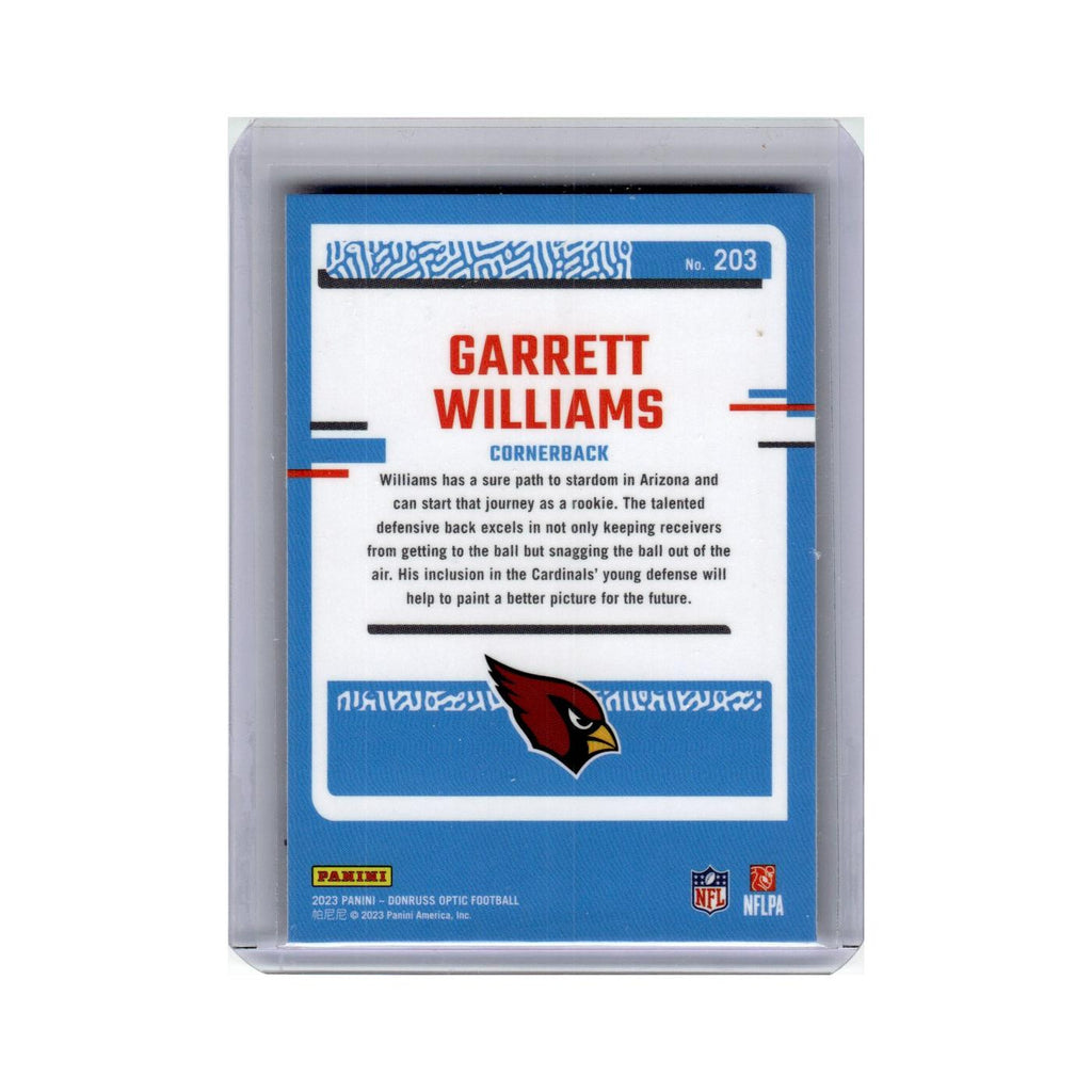 Garrett Williams Rookie 2023 Donruss Optic #203 Arizona Cardinals NM