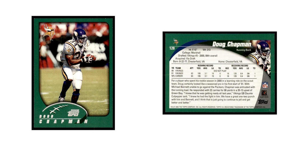 Doug Chapman 2002 Topps #128 Football Cards Football Card NM
