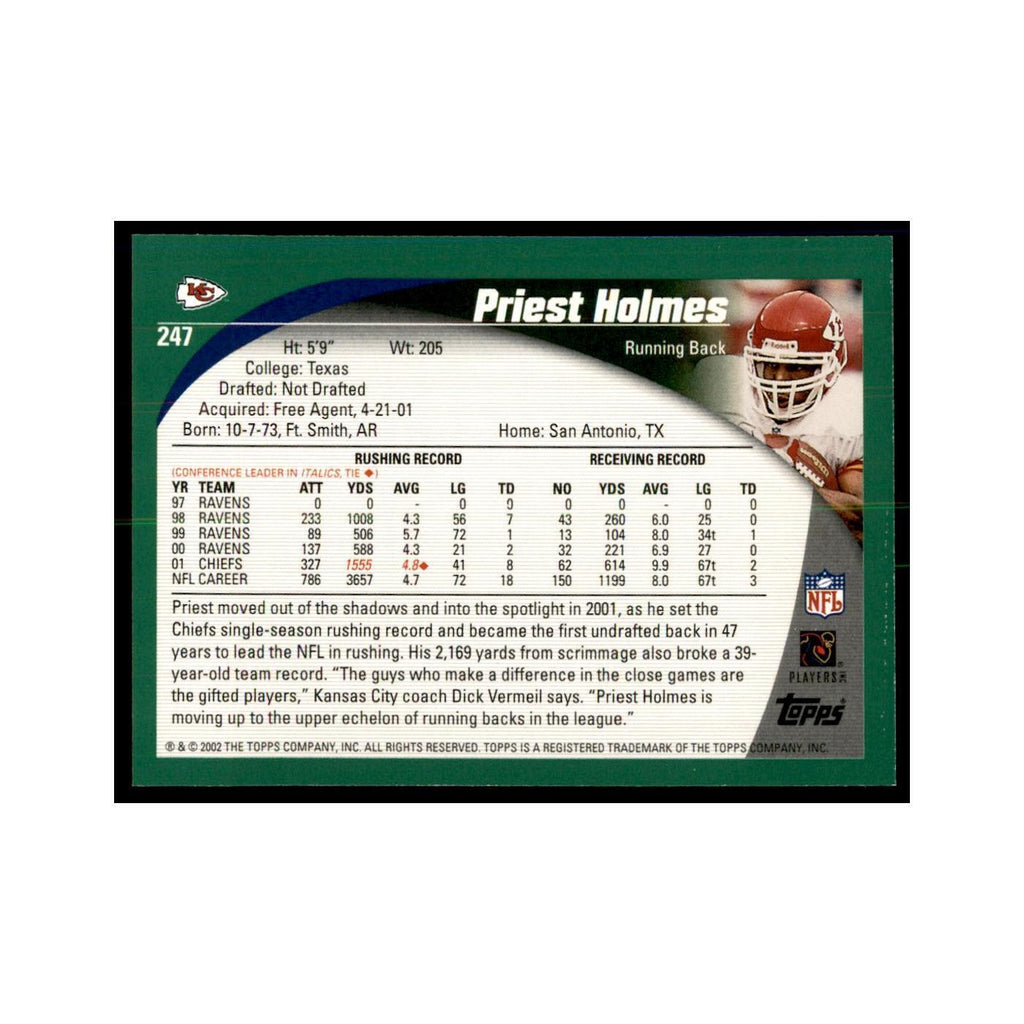 Priest Holmes 2002 Topps #247 Football Cards Football Card NM