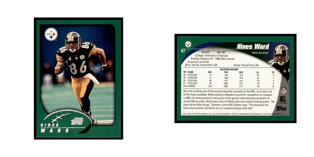 Hines Ward 2002 Topps #67 Football Cards Football Card NM