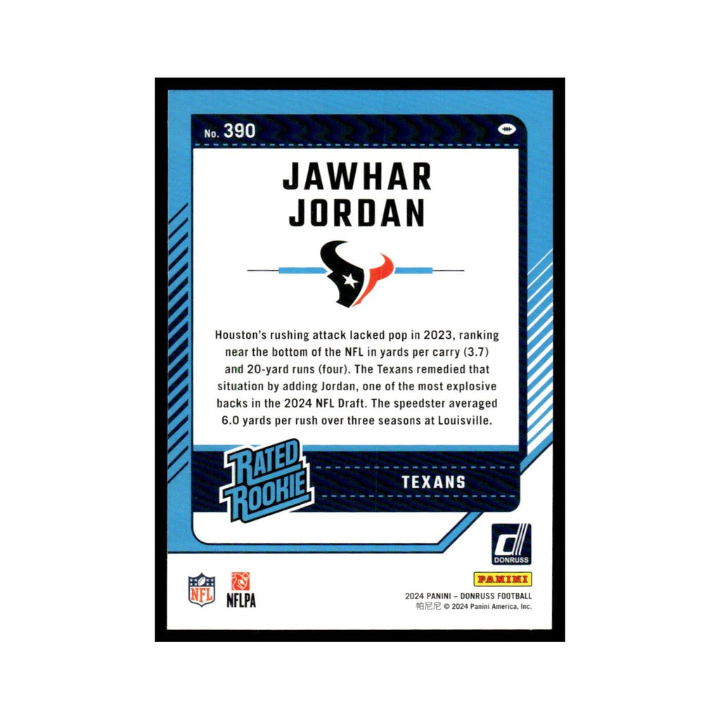 Jawhar Jordan Rookie 2024 Donruss #390 Houston Texans Football Card NM