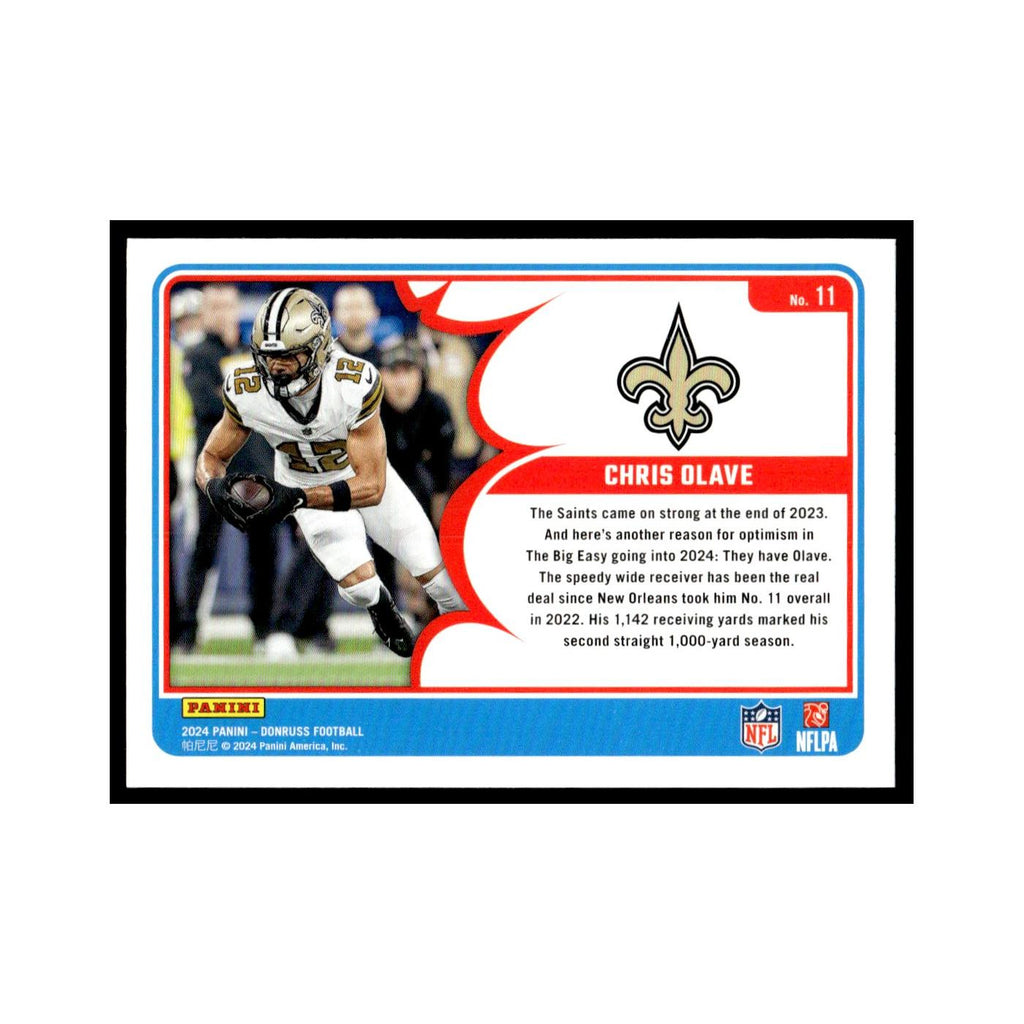 Chris Olave 2024 Donruss #11 New Orleans Saints Football Card NM