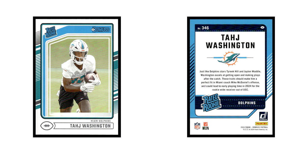 Tahj Washington Rookie 2024 Donruss #346 Miami Dolphins Football Card NM