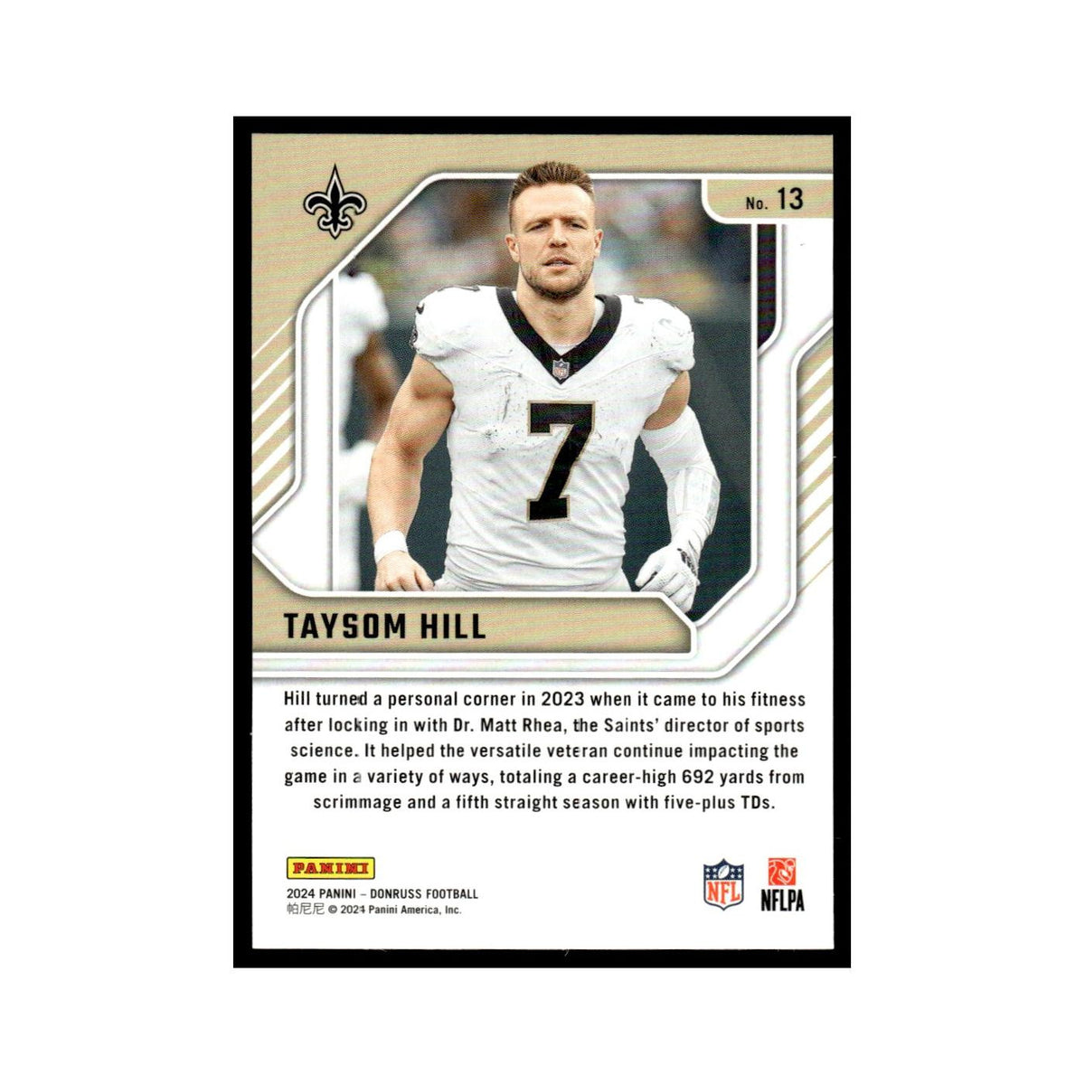 Taysom Hill 2024 Donruss #13 New Orleans Saints Football Card NM