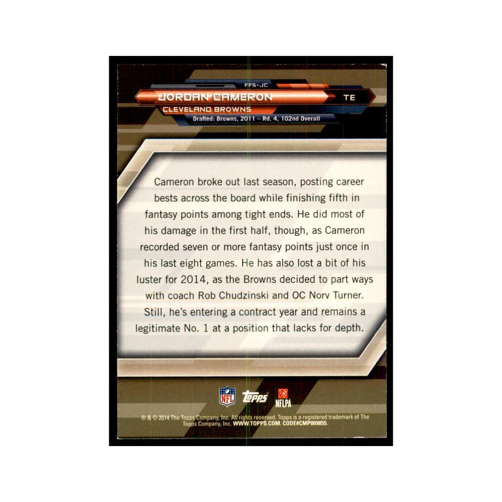 Jordan Cameron 2014 Topps #FFS-JC Football Cards Football Card NM