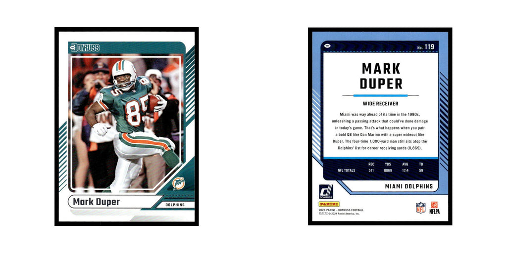 Mark Duper 2024 Donruss #119 Miami Dolphins Football Card NM