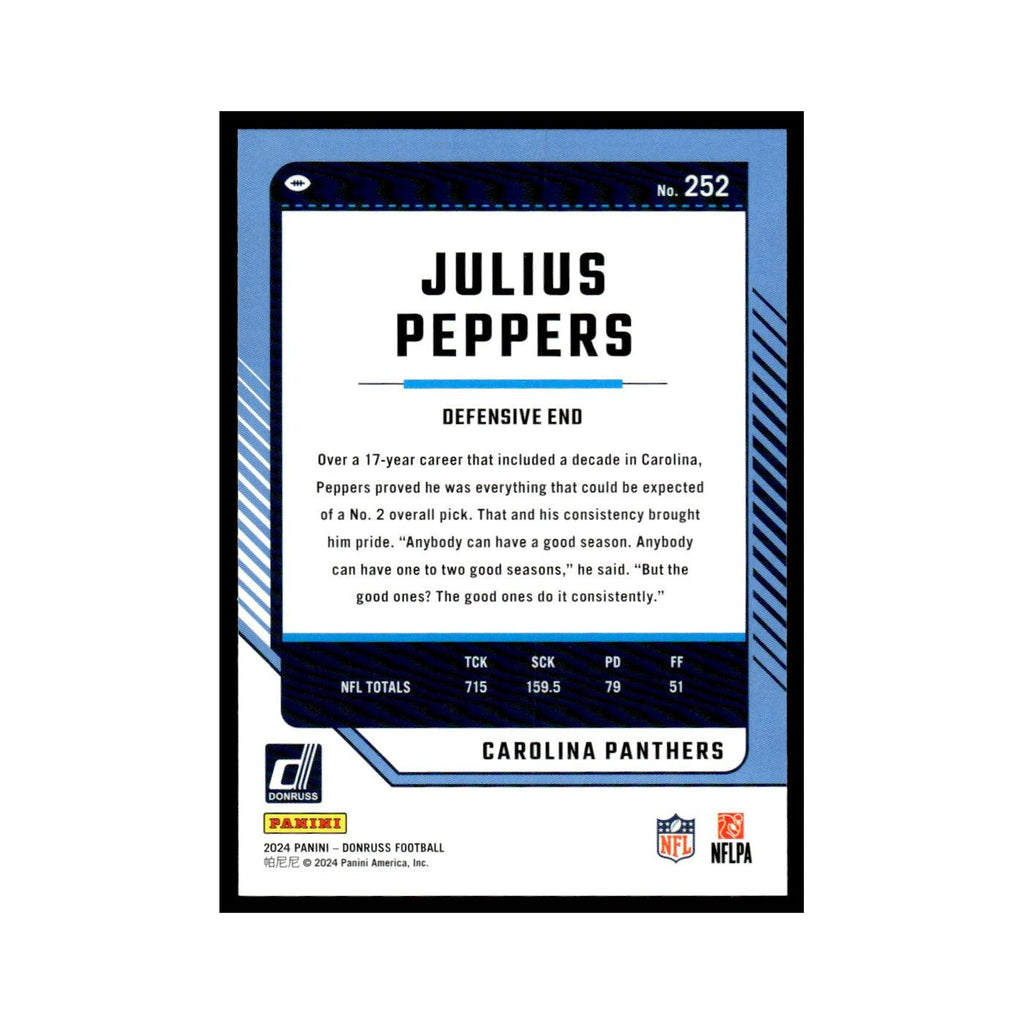 Julius Peppers 2024 Donruss #252 Carolina Panthers Football Card NM