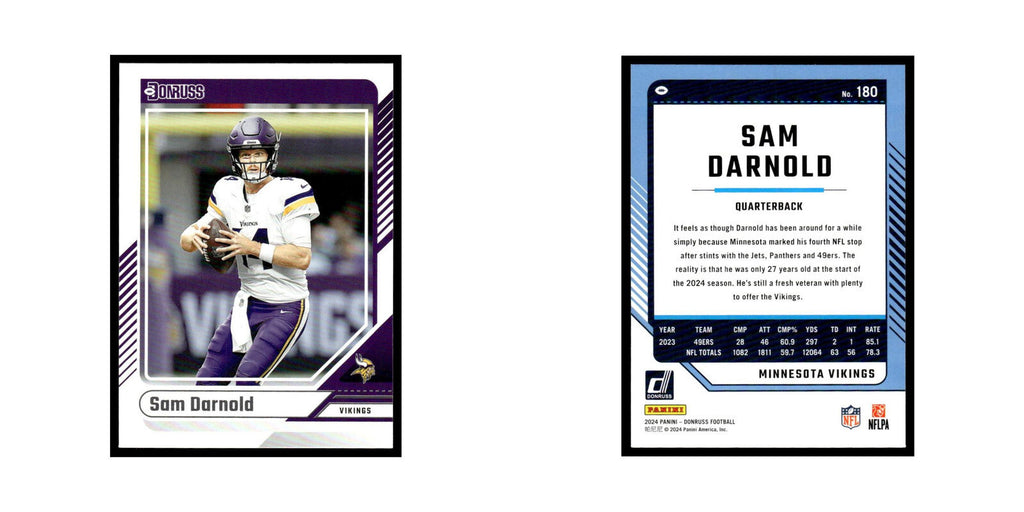 Sam Darnold 2024 Donruss #180 Minnesota Vikings Football Card NM