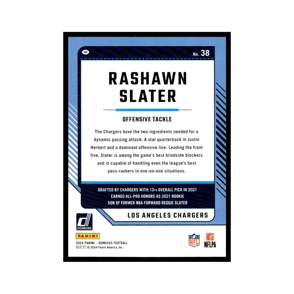 Rashawn Slater 2024 Donruss #38 Los Angeles Chargers Football Card NM