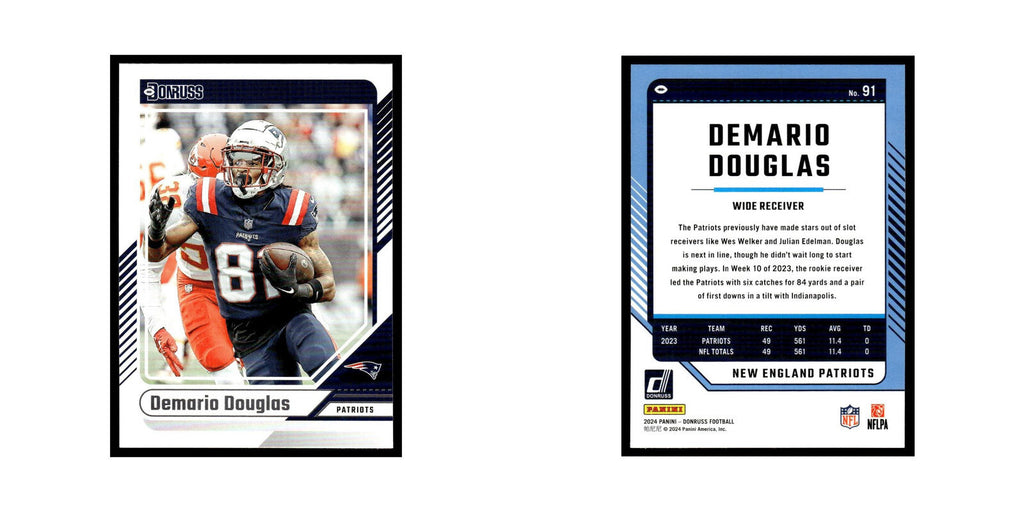 Demario Douglas 2024 Donruss #91 New England Patriots Football Card NM