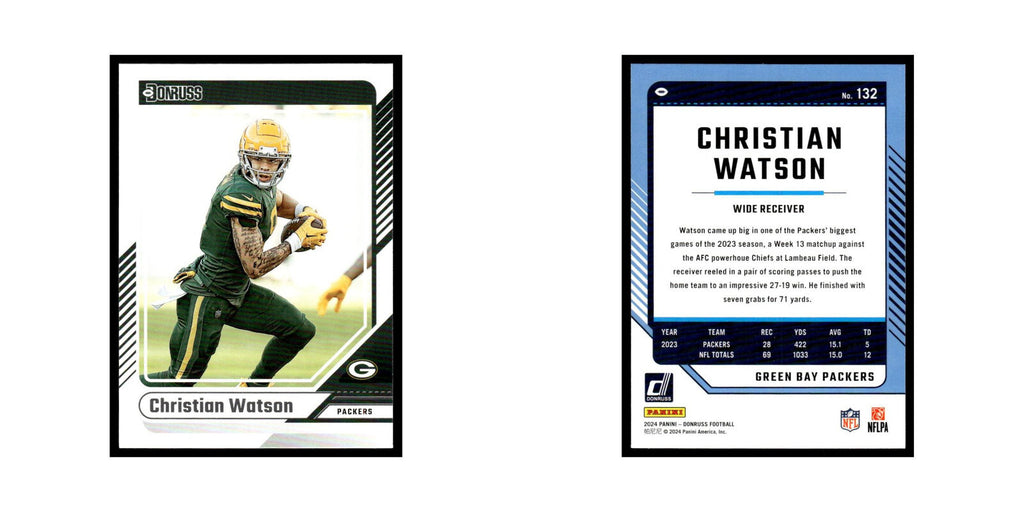 Christian Watson 2024 Donruss #132 Green Bay Packers Football Card NM