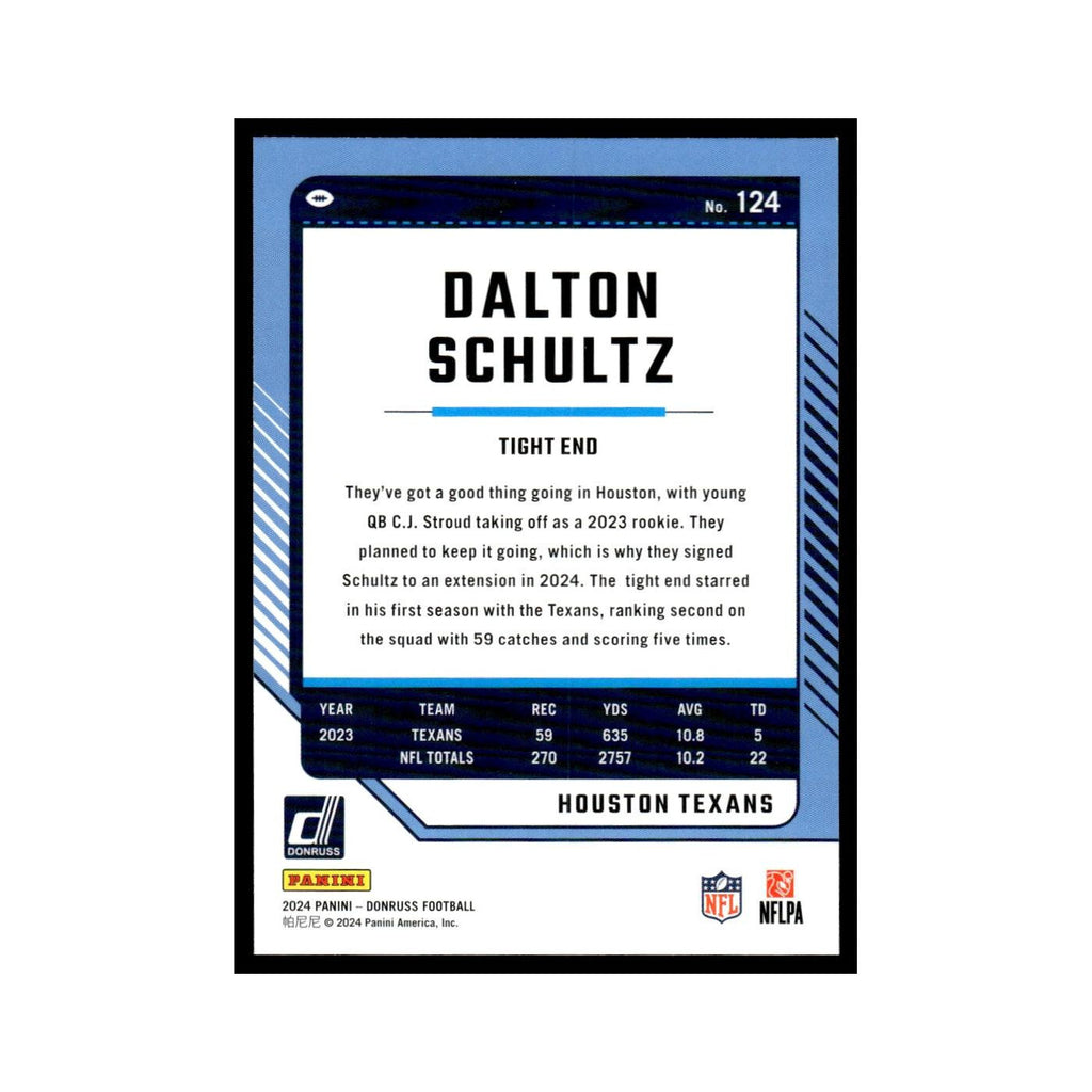 Dalton Schultz 2024 Donruss #124 Houston Texans Football Card NM
