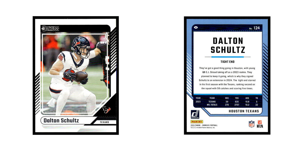 Dalton Schultz 2024 Donruss #124 Houston Texans Football Card NM