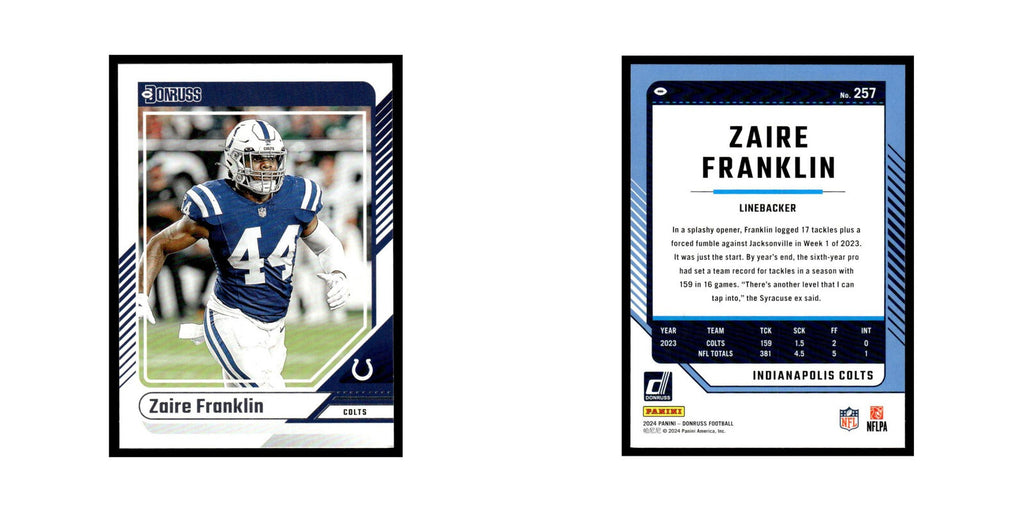 Zaire Franklin 2024 Donruss #257 Indianapolis Colts Football Card NM