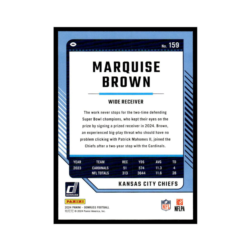 Marquise Brown 2024 Donruss #159 Arizona Cardinals Football Card NM