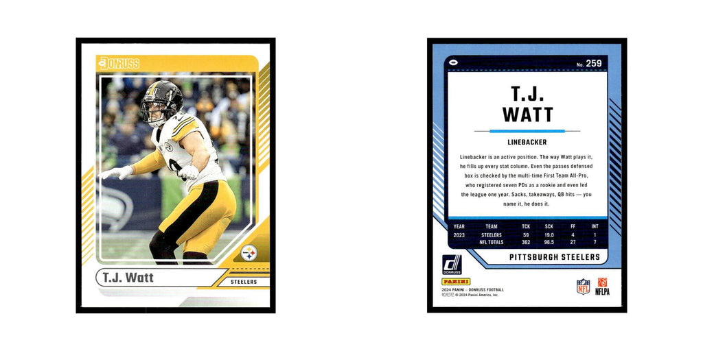 T.J. Watt 2024 Donruss #259 Pittsburgh Steelers Football Card NM