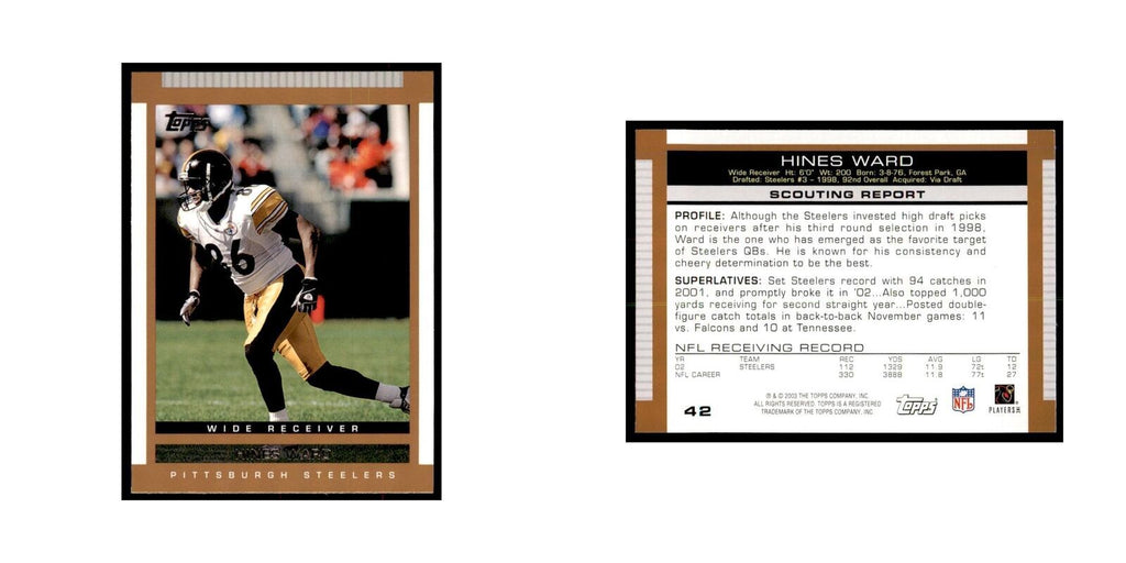 Hines Ward 2003 Topps #42 Football Cards Football Card NM